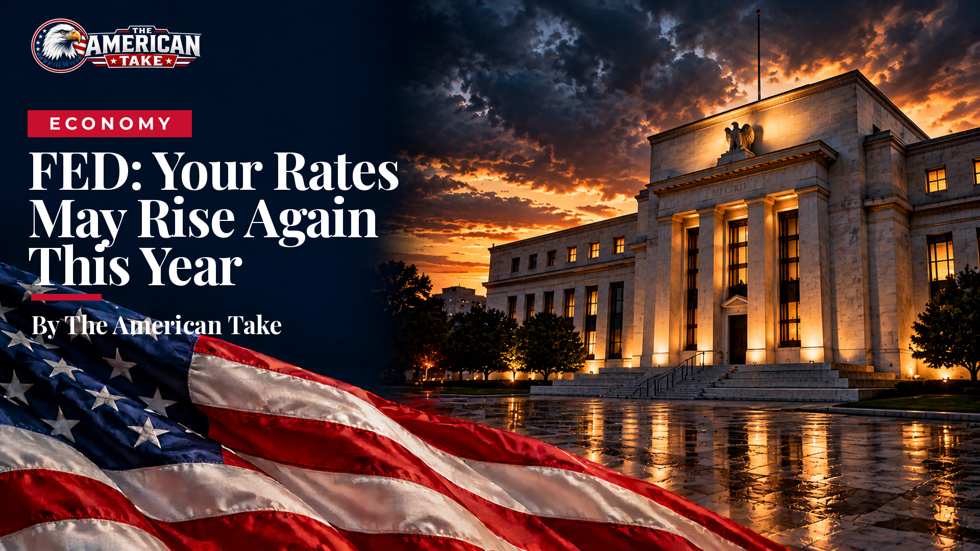 A marble government building with columns at dusk under heavy clouds, with no lettering.