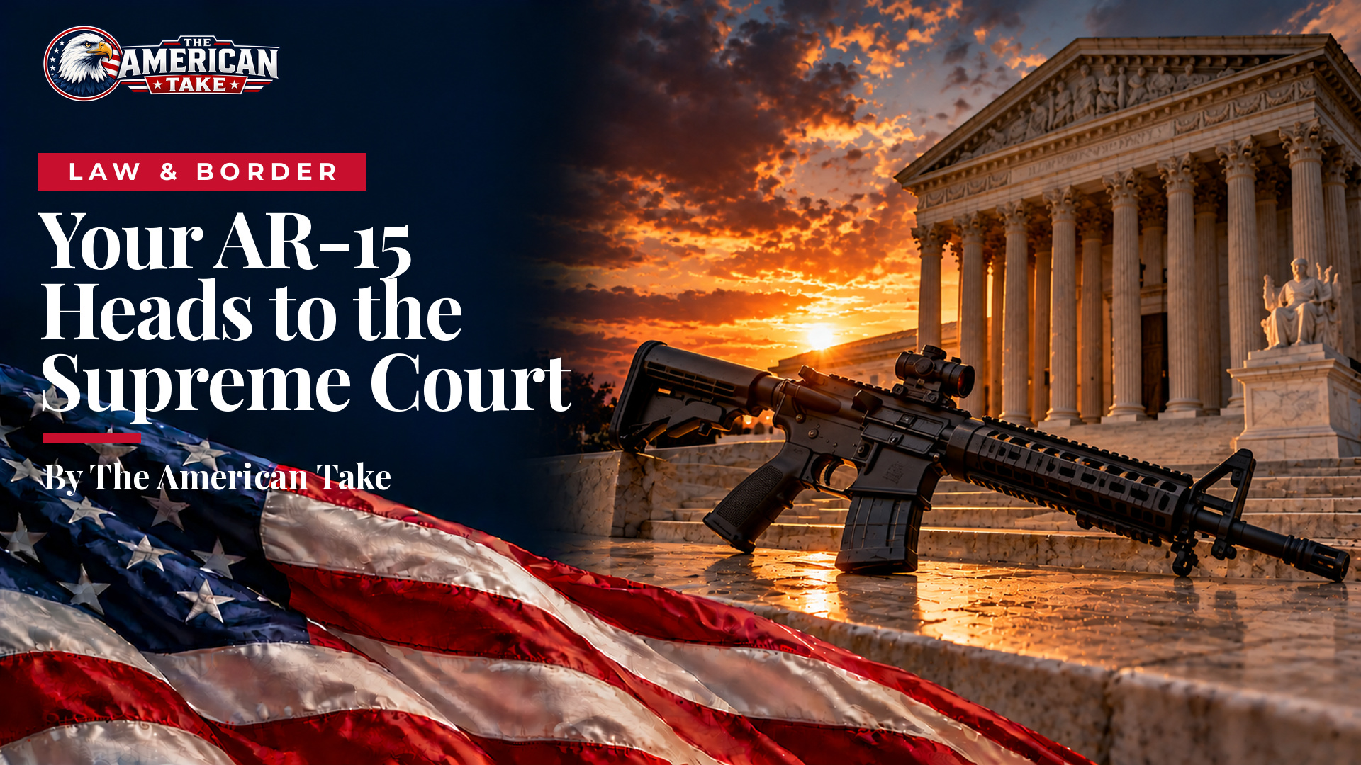 A Supreme Court-style columned building at dusk, with no lettering.